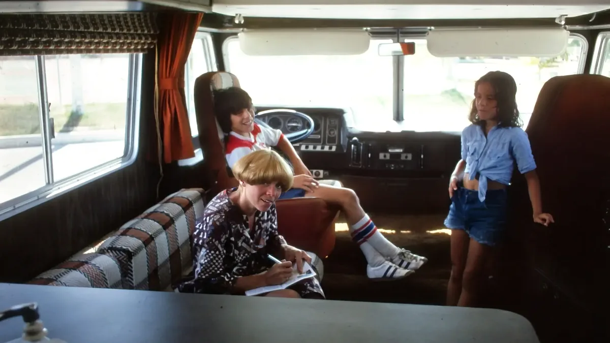 Inside the DiLella family motorhome — Marlene DiLella and the kids during the 1977 journey from Philadelphia to Naples, Florida.